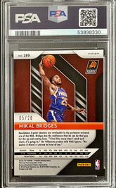 2018 Panini Prizm Fast Break Mikal Bridges #289 PSA 9 SP Rookie RC #5/20 Bronze